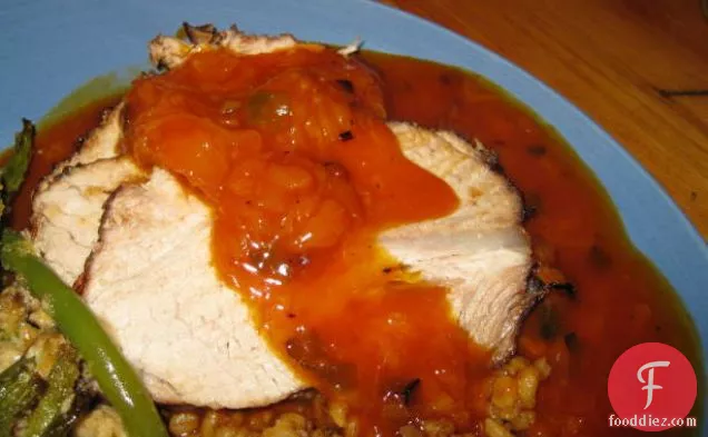Barbecue Roast Pork With Fruity Sweet and Sour Sauce