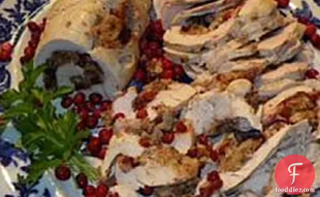 क्रेनबेरी भरवां टर्की स्तनों