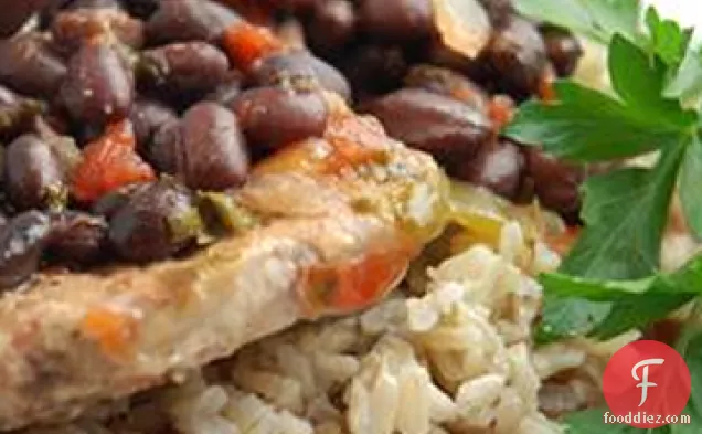 काले सेम और पोर्क चॉप