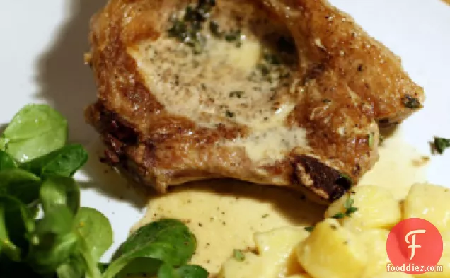 Pork Chops with Norman Cider Cream Sauce and Thyme