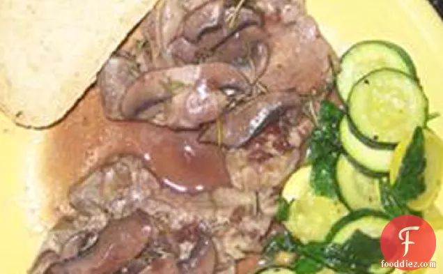 Veal Chop with Portabello Mushrooms