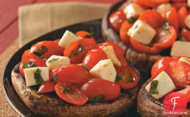 Grilled Portobellos with Mozzarella Salad Recipe
