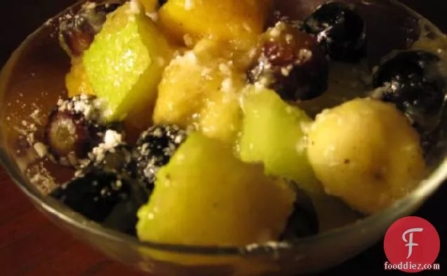 Chamomile, Honey, and Pear Glazed Fruit Salad