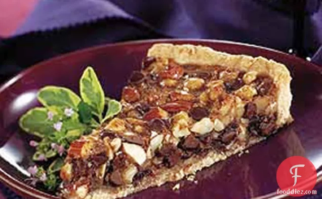 Chocolate and Mixed Nut Tart in Cookie Crust