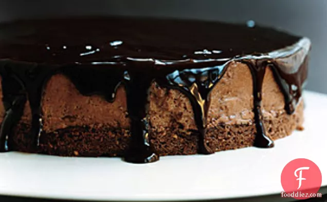 Chocolate-Glazed Hazelnut Mousse Cake