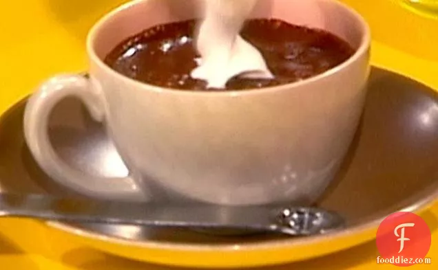 पतनशील जोड़ी के लिए पतनशील जोड़ी: व्हीप्ड क्रीम के साथ चॉकलेट कप