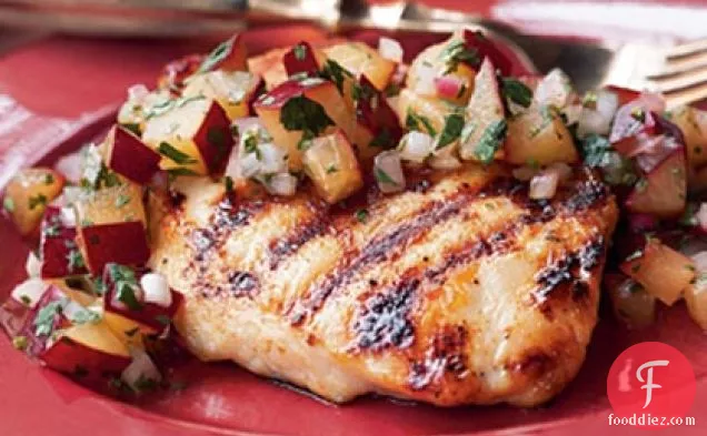 Grilled Chicken Breasts with Plum Salsa