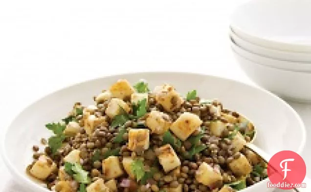 French Lentils With Caramelized Celery Root And Parsley