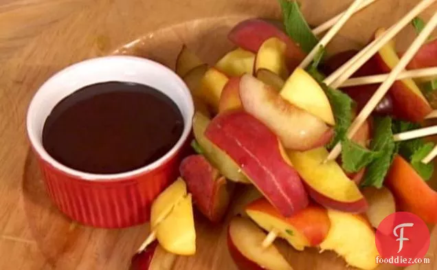 Fruit Skewers with Chocolate Dipping Sauce