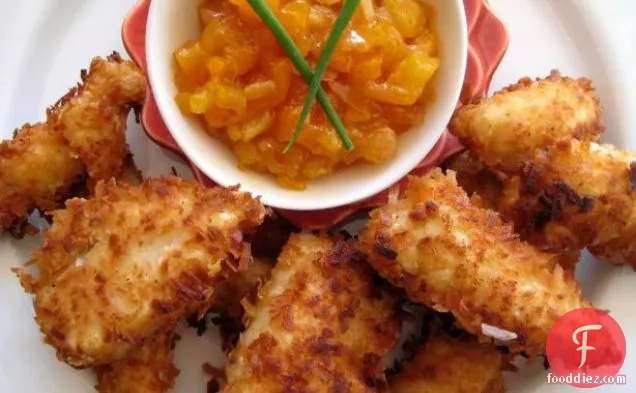 Coconut Chicken With Chilli Apricot Chutney