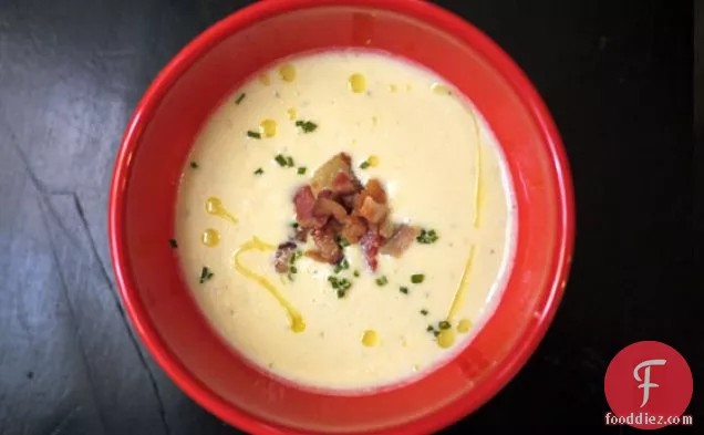Creamy Cauliflower Soup With Bacon And Blue Cheese