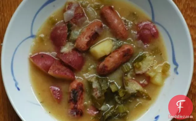 Shabby Chic Kale, Potato And Sausage Soup