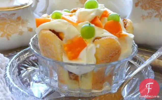 Apricot Gooseberry Layered Trifle Dessert With Mascarpone Cream