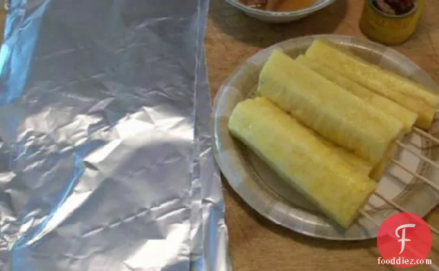 Grilled Banana and Pineapple Fruitsticks