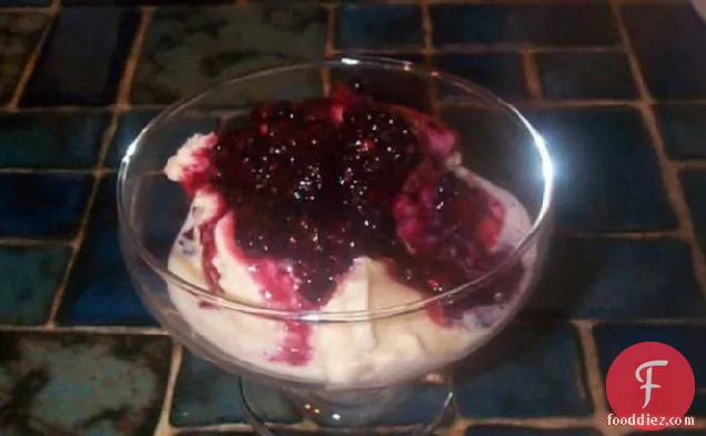 Vanilla Ice Cream Swirled With Fresh Berry Puree