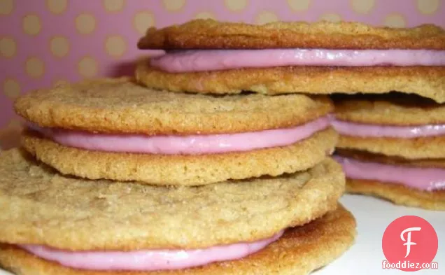 Raspberry Cream Sandwich Cookies