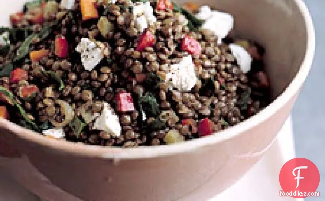 Warm Lentil Salad With Goat Cheese