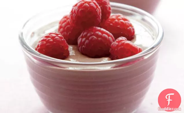Raspberries with Chocolate Yogurt Mousse