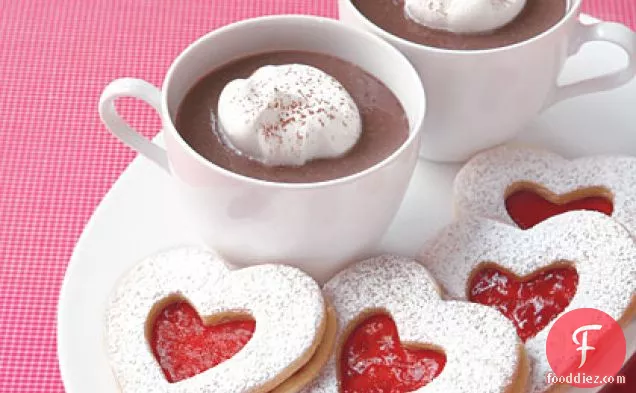 Raspberry Linzer Heart Cookies