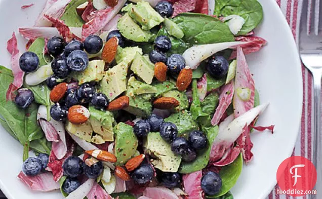 Blueberries, Avocado And Red Chicory