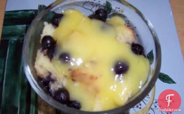 Blueberry Bread Puddings With Lemon Curd
