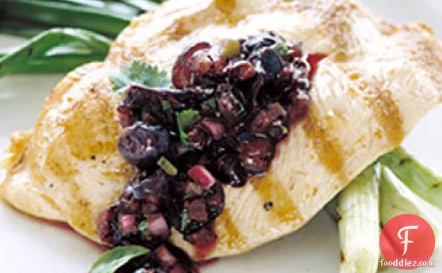 Grilled Chicken with Blueberry-Basil Salsa