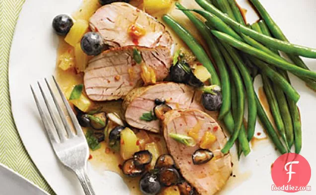 Jerk Pork Tenderloin with Blueberry Salsa