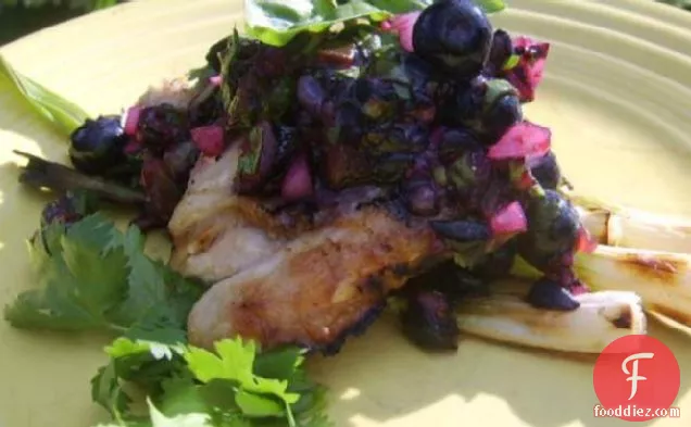 Grilled Chicken With Blueberry-Basil Salsa