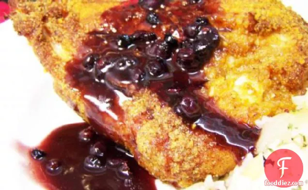 ब्लूबेरी पेपरकॉर्न सॉस के साथ भुना हुआ चिकन