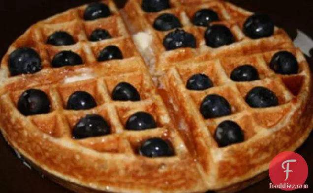 Whole Wheat Waffles With Blueberries