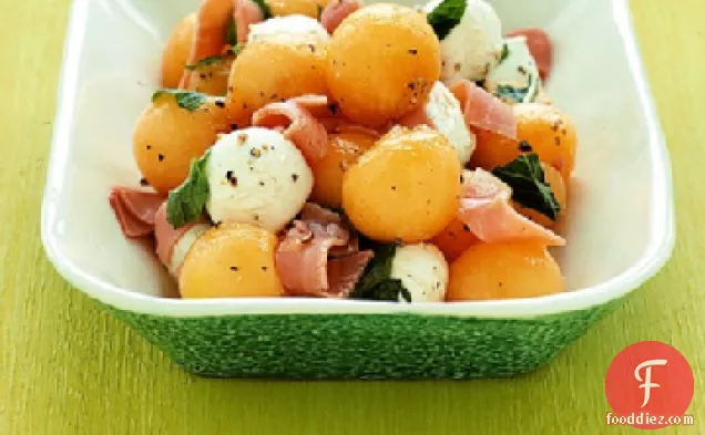 Cantaloupe and Bocconcini Salad with Mint