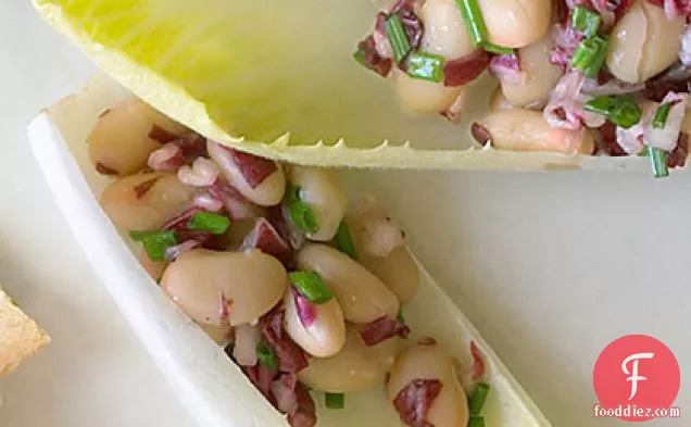 Endive Spears with White Bean Radicchio Salad