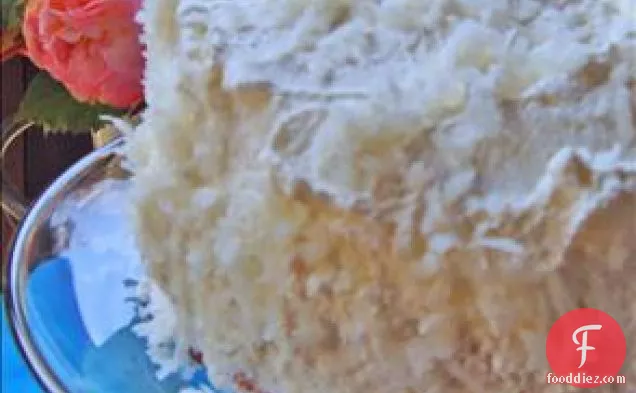 फ्रोजन कोकोनट क्रीम मैंगो केक (शाकाहारी)