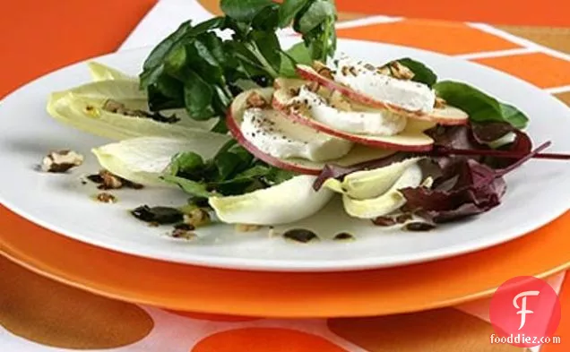 Chicory, Apple & Goat's Cheese Salad With Warm Fig Dressing