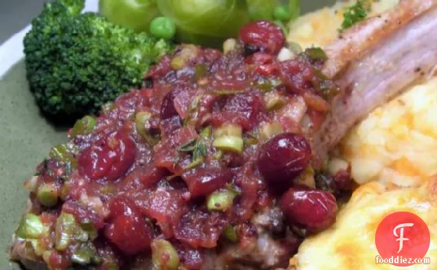 Pork Chops With Cranberry-thyme Sauce