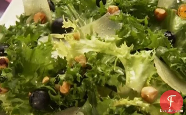 Chicory Salad with Blueberries, Hazelnuts, and Aged Manchego
