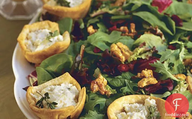 Champagne Salad With Pear-Goat Cheese Tarts