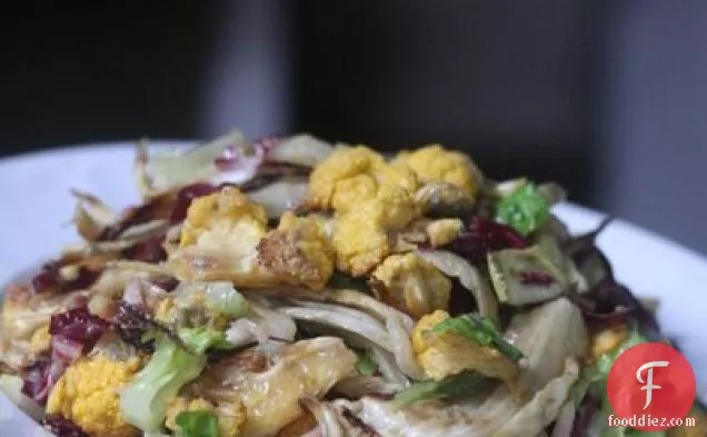 Roasted Cauliflower And Fennel Salad With Endive, Radicchio, An