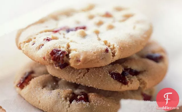 Macadamia Butter Cookies with Dried Cranberries