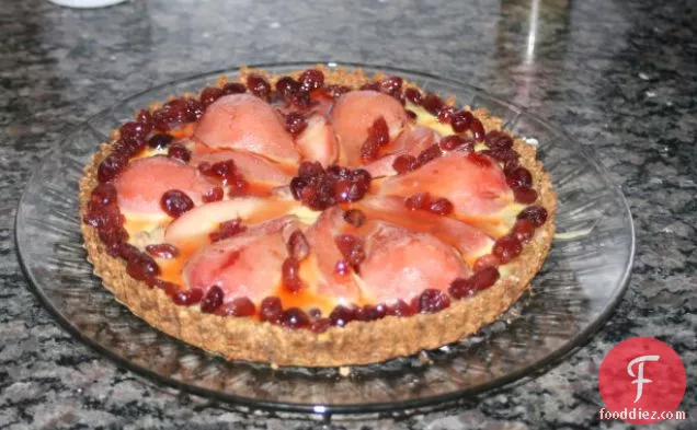 Cranberry Pear Tart With Gingerbread Crust