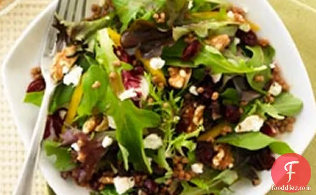 All-Bran Mesclun Mix with Cranberries and Walnuts