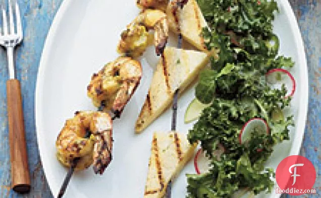 Cilantro-lime Shrimp Kebabs With Jicama