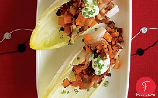 Endive Spears With Sweet Potato, Bacon & Chives