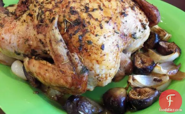 Roasted Chicken With Fresh Figs and Onions