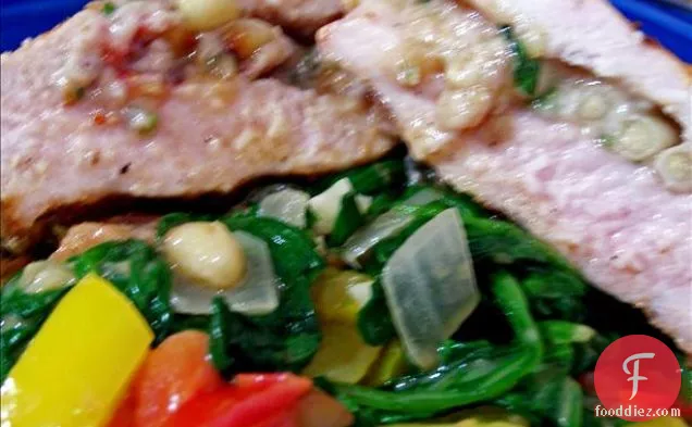 अंजीर, पाइन नट्स और फेटा स्टफ्ड पोर्क लोई