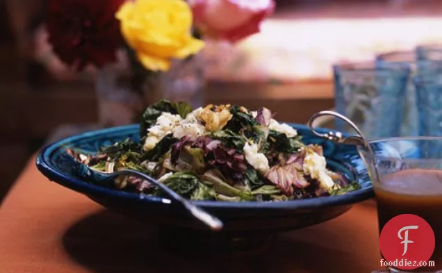 Bitter Greens with Quince Vinaigrette and Blue Cheese