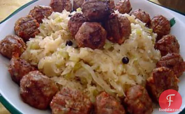 Polish Smoked Meatballs With Savory Kraut