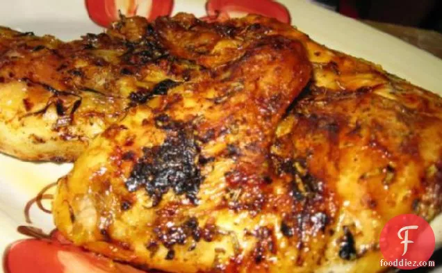 चिकन को मेंहदी-लहसुन के पेस्ट के साथ भूनें