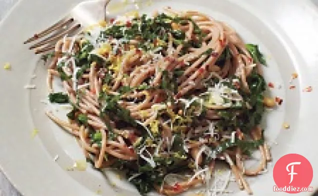 Spaghetti With Collard Greens And Lemon