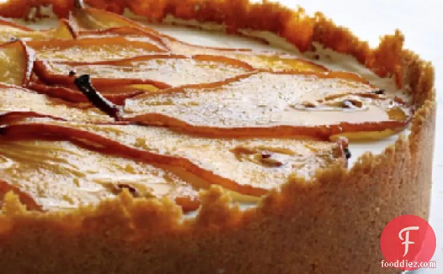 Maple Cheesecake with Roasted Pears